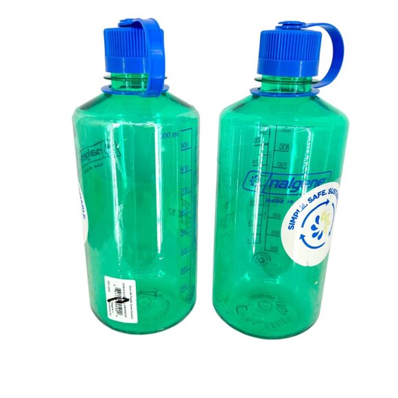 Nalgene 32oz Green Sustaina Water Bottles BPA BPS-Free Set of Two NWT - Picture 2 of 8